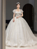 法式主婚纱2023新娘，轻纱小个子高级孕妇，大码礼服重工拖尾冬季