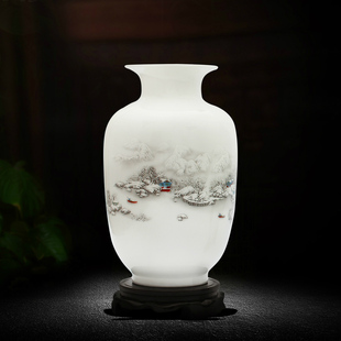 景德镇陶瓷器小花瓶，家居装饰品摆件插花干花，中式客厅电视柜工艺品