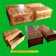 老榆木床实木家具双人床实木床，高箱储物床箱床儿童床，榆木台榻榻米