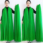 3米超大雪纺绿色纯色丝巾女披肩跳舞聚会围巾春夏季沙滩防晒纱巾