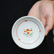 日本进口tokiwa陶瓷手绘小花迷你盘蘸料碟甜品盘