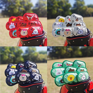 韩国卡通高尔夫球杆套杆头套铁杆组保护套golf用品磁铁吸合铁杆套