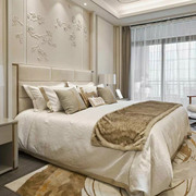 意式轻奢软床1.8米双人样板房，卧室后现代高端定制主卧头层真皮床