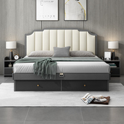 北欧风格床现代简约高箱储物双人床小户型卧室，多功能收纳婚床家具