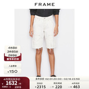 frame白色低腰牛仔短裤pure系列，春季女装骑行裤