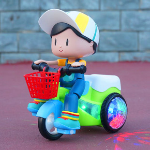 儿童电动玩具带灯光，音乐行走旋转特技三轮单车，宝宝男女孩生日礼物