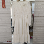 蕾丝印花连衣裙长袖，春季24年法式女装，小个子名媛气质显瘦6115