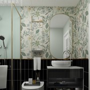 浴室贴纸防水瓷砖贴墙纸，自粘壁纸家用墙贴画，卫生间装饰田园风厨房