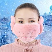 口罩女冬季保暖防寒耳罩卡通面罩户外骑行防尘透气加厚毛绒护耳套
