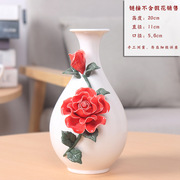 欧式简约手捏花花瓶摆件陶瓷花瓶客厅小清新插花创意花器简约现代