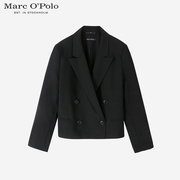 marco'polomop年春季休闲时尚宽松女士，经典黑色短款小西装外套