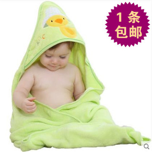 金号婴儿浴巾纯棉儿童毛巾被新生儿包被全棉秋冬宝宝浴巾带帽