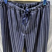 380-2丈青色睡裤情侣亲子裤 拍一发两件条纹裤竖条纹英伦