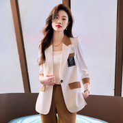 白色西装套装女夏天薄款2023职业装气质高级感时尚西服两件套