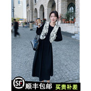 新中式印花马甲连衣裙套装女春天2024今年流行长袖裙子两件套