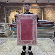 天匠地毯61x91cm手工真丝波斯地毯印度手工地毯咖色现代简约地毯