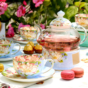 水果茶壶花茶杯套装家用蜡烛茶具欧式下午茶加厚耐热玻璃花草茶壶