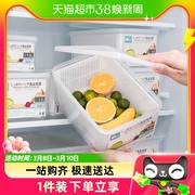 日本冰箱沥水保鲜盒厨房，专用食品级收纳密封冷冻盒，蔬菜整理防浸泡