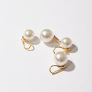 WEARRING 珍珠耳环施家人造珠S925银日常百搭极简时尚小巧个性耳