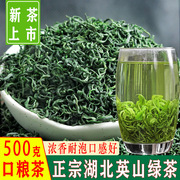 湖北英山茶叶绿茶2024新茶，浓香型高山云雾茶雨前草青口粮春茶500g