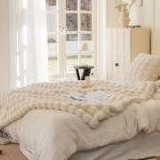 高端防皮草兔毛毛毯，被子办公室沙发午睡休闲小毯子冬季加厚盖毯