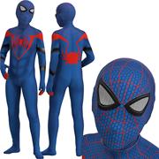 蜘蛛侠紧身衣蓝色蜘蛛连体衣小男，孩童蜘蛛图案，的衣服大成人紧身衣