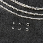 s925纯银大孔碎银子小方形隔片散珠DIY手链项链串珠编绳饰品配件