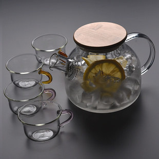 玻璃茶壶大号过滤泡茶壶，玻璃加厚加热花，茶壶耐高温煮水壶茶具套装