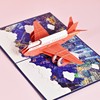 一飞冲天3D立体贺卡生日感恩节创意彩印飞机剪纸商务公司定制卡片
