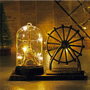 埃菲尔铁塔幸运瓶复古马灯，摆件闪灯煤油灯，创意生日礼物送同学