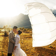 婚纱旅拍摄影道具外景创意主题样照拍摄道具白色降落伞滑翔伞