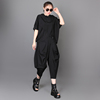 福气夏韩版潮流款个性，女士套装连帽蝙蝠袖，短袖t恤七分灯笼裤