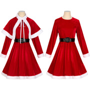 S-2XL圣诞节圣诞制服套装COS服圣诞装扮跨境圣诞女裙全套