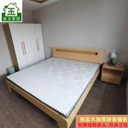松木实木床，1.5米双人床1.8米现代简约出租房经济型1.2m单人床架