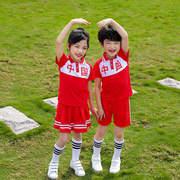 夏季校服小学生班服中国红色运动套装幼儿园园服夏装英伦风毕业服