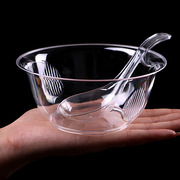 一次性水晶碗塑料碗圆形硬质大碗婚礼宴席航空碗杯勺筷套装耐高温