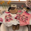 2024女童短袖t恤儿童草莓，熊可爱(熊可爱)印花洋气夏装宝宝卡通上衣潮