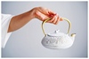 日本南部铁器瓢小铁壶白金色(白金色，)限定茶壶煮茶附茶漏0.45升 
