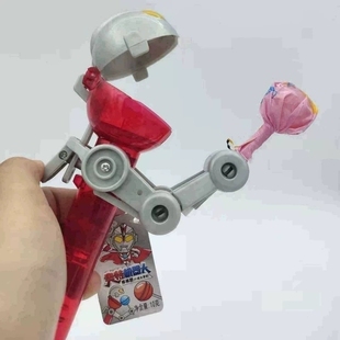 奥特机器人棒棒糖可爱创意吃人糖玩具儿童动漫卡通零食糖果礼物