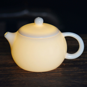 德化羊脂玉瓷白瓷茶壶，单壶功夫茶具倒把西施，壶陶瓷壶家用办公简约