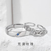 荒漠玫瑰情侣对戒925纯银戒指小众设计女高级感一对520情人节礼物