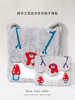 尼泊尔手工羊毛毡包，手腕带圣诞雪人零钱包，手机包手提袋礼物