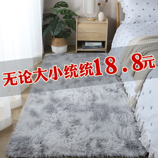 地毯卧室床边毯北欧ins风，毛绒简约现代家用客厅可爱少女毛毯地垫