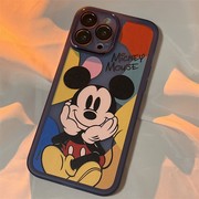 Disney迪士尼托腮米奇自带镜头膜苹果14手机壳iphone14promax高级感14max苹果13套12全包11潮x适用女