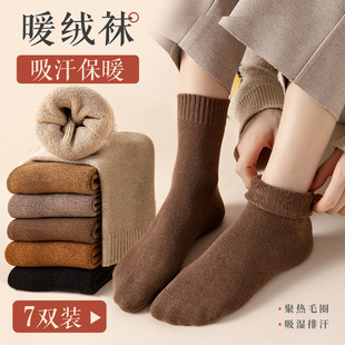 厚袜子女中筒袜秋冬纯棉，加厚加绒保暖长袜，冬季棉袜复古月子袜冬天