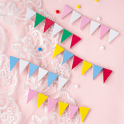 网红蛋糕装饰插件彩旗eva海绵，彩色三角拉旗横幅儿童生日烘焙配件