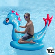 外贸欧美加厚胖子充气水上恐龙坐骑双人儿童戏水飞马浮排泳池玩具