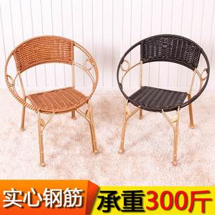藤凳子藤椅子居家小凳子户外时尚塑料矮凳子靠背椅铁艺茶几