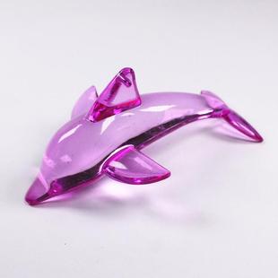 大号亚克力水晶透明仿塑料小海豚摆件儿童房间鱼缸装饰品大海豚