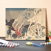 数字油画diy填充名人名画日本浮世绘风景系列填色绘画涂色画装饰